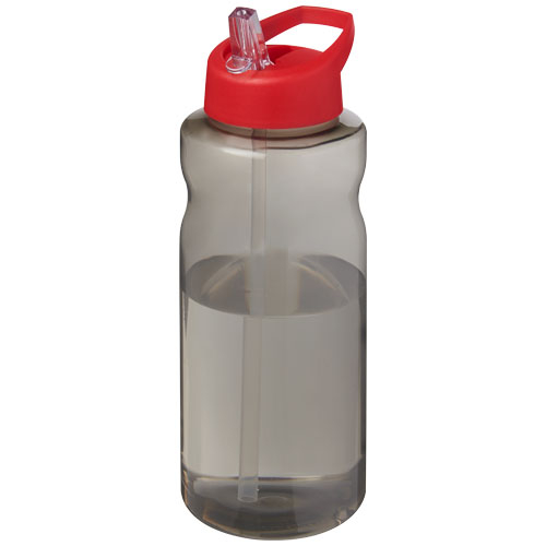 Gourde sport personnalisée 1L Ocean Plastic H2O Active® Charbon et Rouge